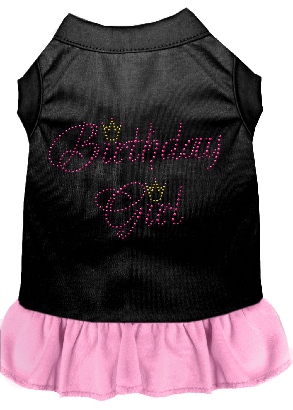 Birthday Girl Rhinestone Dresses Black with Light Pink Lg